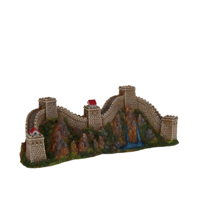 Aqua Della Chinesische Mauer L aus Polyesterharz, detailreiche Aquariumdekoration, 31 × 11 × 10,5 cm