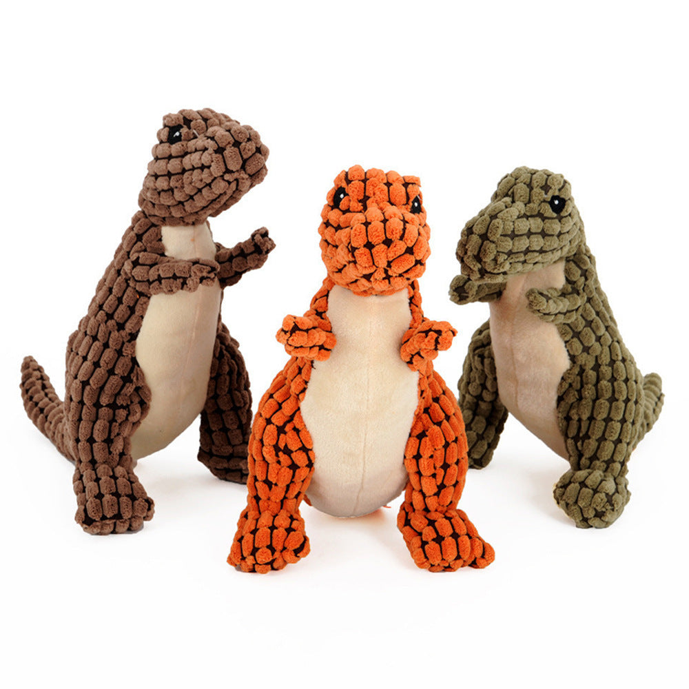 Interaktive Plüsch-Hundespielzeuge – Dinosaurier Spaß - Set / 25cm - Haustierbedarf