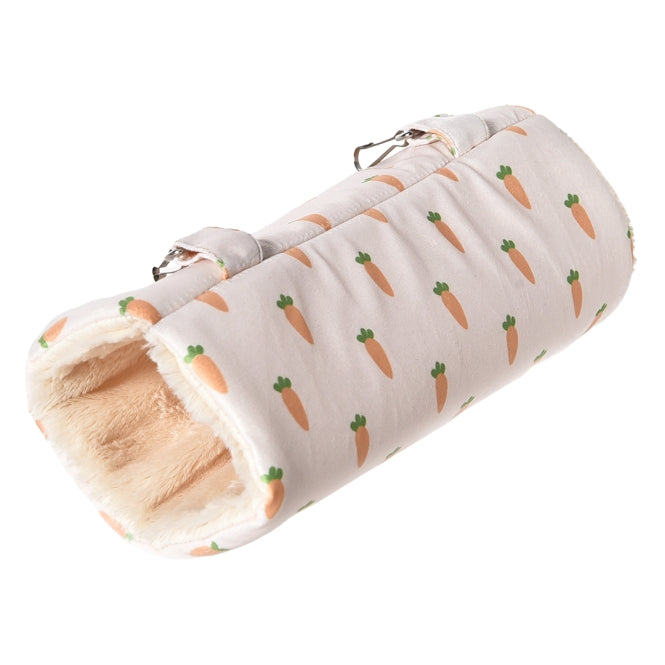 duvoplus Plüsch-Hängetunnel für Nagetiere mit Karabinerhaken, 27 × 12 × 12 cm