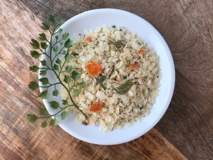 Reisflocken mit Gemüse