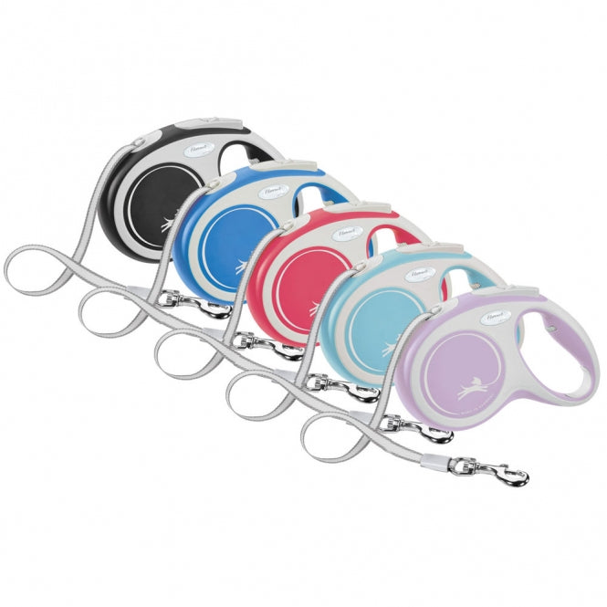 FLEXI New COMFORT Rollleine mit 5 m Gurtband für Hunde bis 25 kg.
