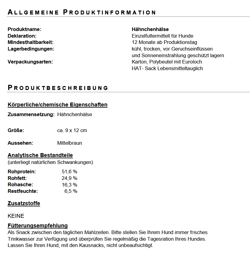 Hähnchenhälse