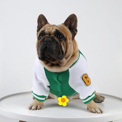 Fleecegefütterte warme Baseball-Shirt-Haustierkleidung