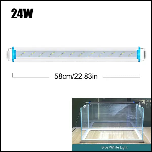 18~70CM Superhelle Lampe LED Aquarium Licht Für Wasserpflanzen Aquarium Extensible Clip Lampe 90~260V - SZD-B60WW-24W