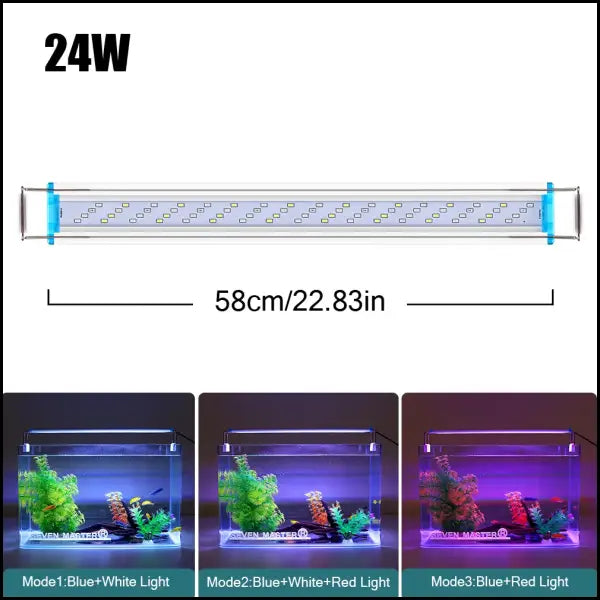 18~70CM Superhelle Lampe LED Aquarium Licht Für Wasserpflanzen Aquarium Extensible Clip Lampe 90~260V - SZD-B60CF-24W