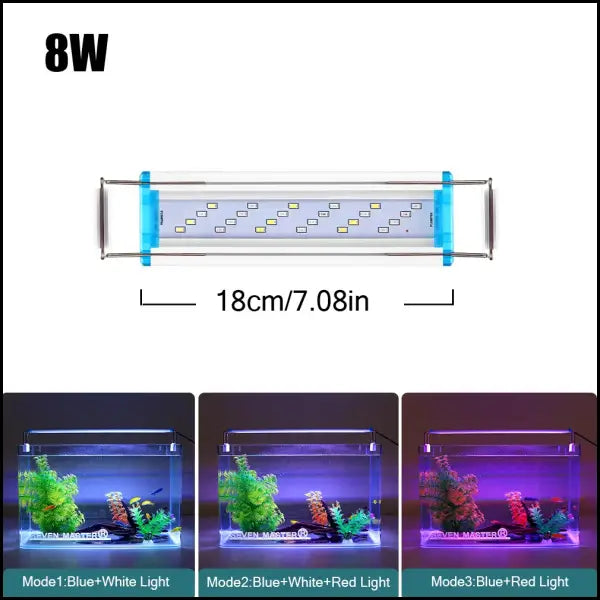 18~70CM Superhelle Lampe LED Aquarium Licht Für Wasserpflanzen Aquarium Extensible Clip Lampe 90~260V - SZD-B20CF-8W