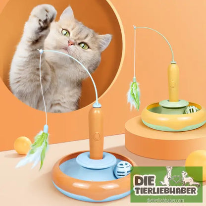 2 in 1 Katzenspielzeug mit Feder - Spielzeug
