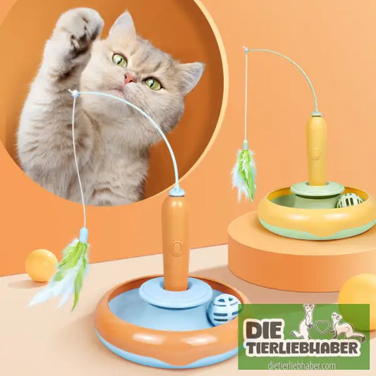 2 in 1 Katzenspielzeug mit Feder - Spielzeug