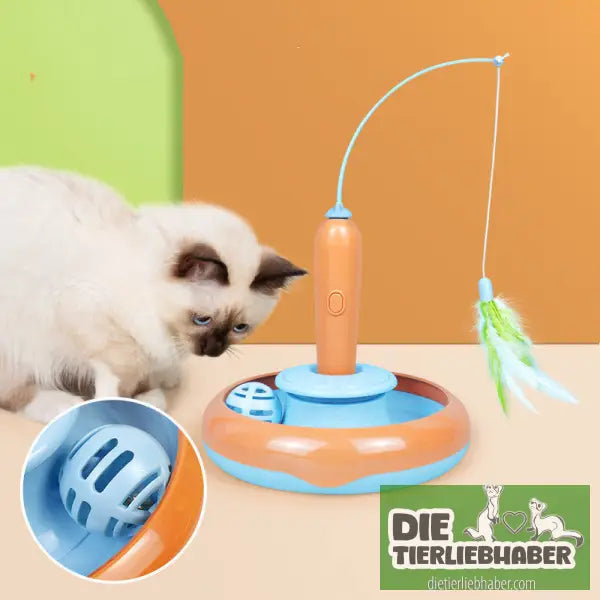 2 in 1 Katzenspielzeug mit Feder - Spielzeug