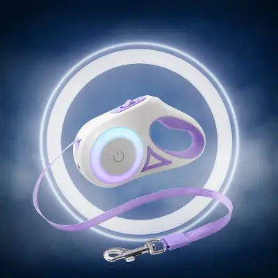 3M/5M Automatische Rückziehbare Hundeleine mit LED Taschenlampe - 5M rope / PURPLE - Hundeleine