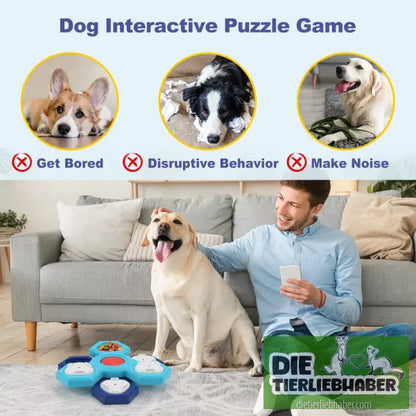 4-lagiger Puzzle-Hundenapf Rutschfester interaktiver Hunde-Puzzlespiel Napf - Blue - Futter- und Wassernäpfe