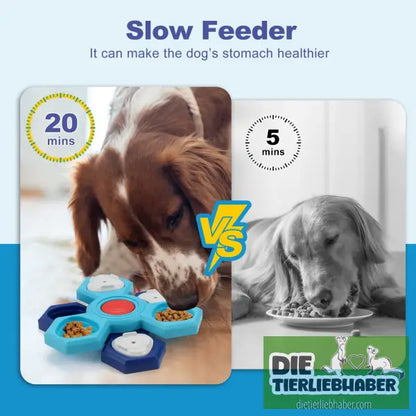 4-lagiger Puzzle-Hundenapf Rutschfester interaktiver Hunde-Puzzlespiel Napf - Blue - Futter- und Wassernäpfe