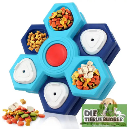 4-lagiger Puzzle-Hundenapf Rutschfester interaktiver Hunde-Puzzlespiel Napf - Blue - Futter- und Wassernäpfe