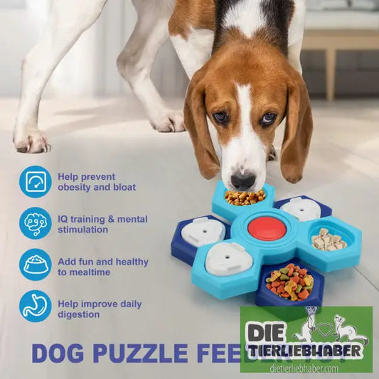 4-lagiger Puzzle-Hundenapf Rutschfester interaktiver Hunde-Puzzlespiel Napf - Blue - Futter- und Wassernäpfe
