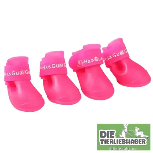4 Stück/Set Hunderegenschuhe S/M/L - Rose Red / 6x4.5cm(LxW) - Haustierbedarf