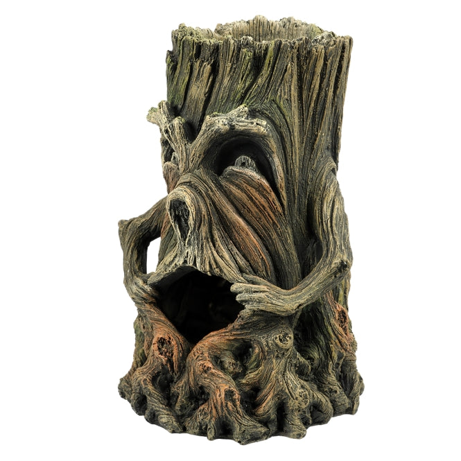 Aqua Della Baum mit Gesicht 1 Aquariumdekoration aus Polyesterharz 14 × 12,5 × 19 cm