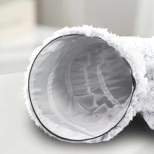 Plüschiges, warmes Katzenbett mit Tunnel für Hauskatzen