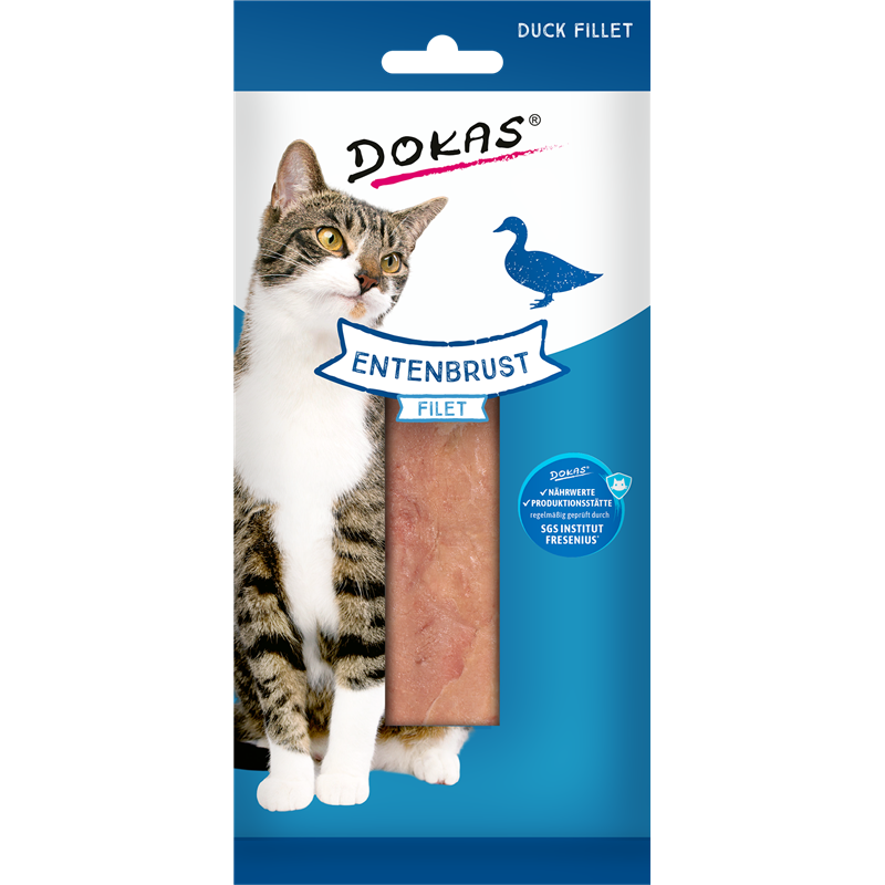 Dok Cat Snack Entenbrust Filet 22g (nur im 9 er Pack erhältlich)
