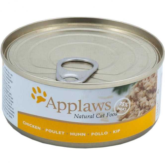 Applaws Cat Hühnchenbrust Nassfutter für Katzen, Dose mit 156 g, natürliche Rezeptur mit 75 % Hühnerbrustfleisch, im 24er-Vorratspack.