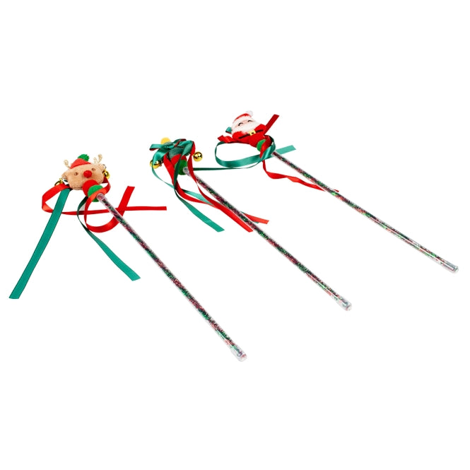 Duvoplus Xmas Katzenangel Silky – weihnachtliches Katzenspielzeug zum Jagen und Spielen