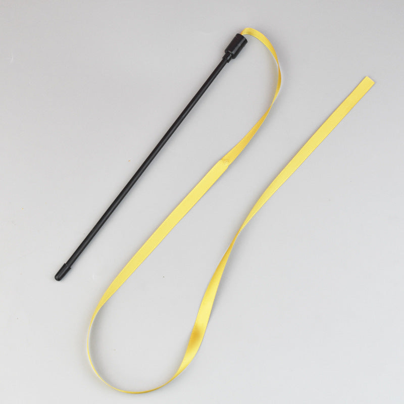 Interaktiver Katzenwedel mit buntem Band