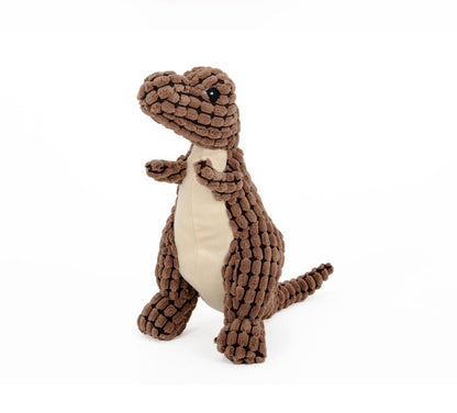 Interaktive Plüsch-Hundespielzeuge – Dinosaurier Spaß - Light Brown / 25cm - Haustierbedarf