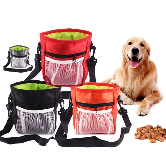 Hundetasche mit Kordelzug und Tasche für Leckerlis und Snacks beim Spazierengehen