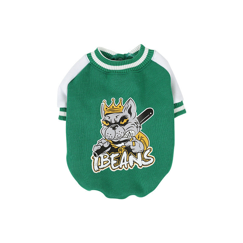 Fleecegefütterte warme Baseball-Shirt-Haustierkleidung