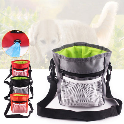 Hundetasche mit Kordelzug und Tasche für Leckerlis und Snacks beim Spazierengehen