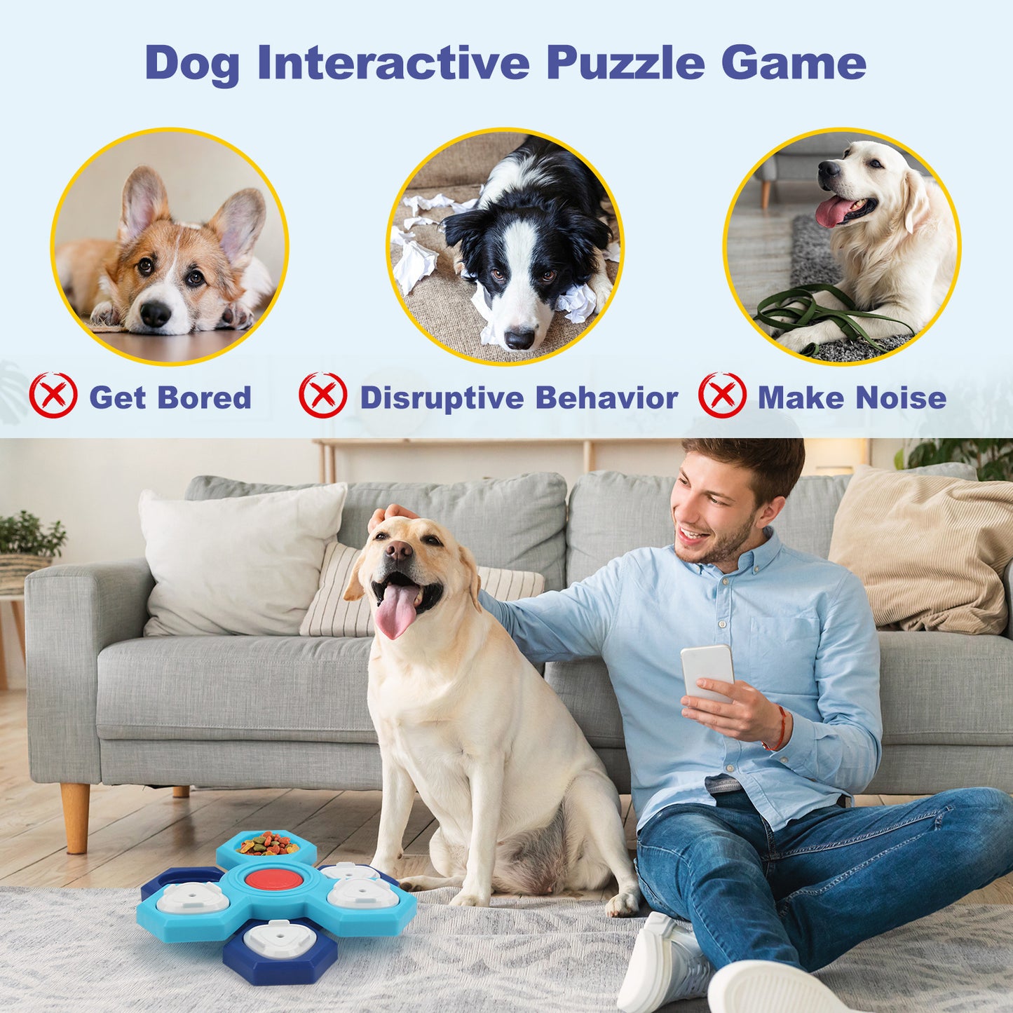 4-lagiger Puzzle-Hundenapf Rutschfester interaktiver Hunde-Puzzlespiel Napf