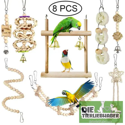 🐦 8-teiliges Spielzeugset für Sittiche - 8PCS - Haustierbedarf