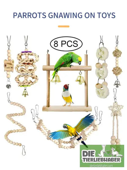 🐦 8-teiliges Spielzeugset für Sittiche - 8PCS - Haustierbedarf