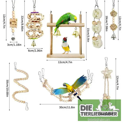 🐦 8-teiliges Spielzeugset für Sittiche - 8PCS - Haustierbedarf