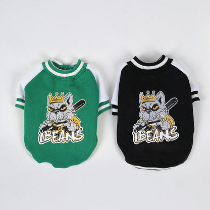 Fleecegefütterte warme Baseball-Shirt-Haustierkleidung