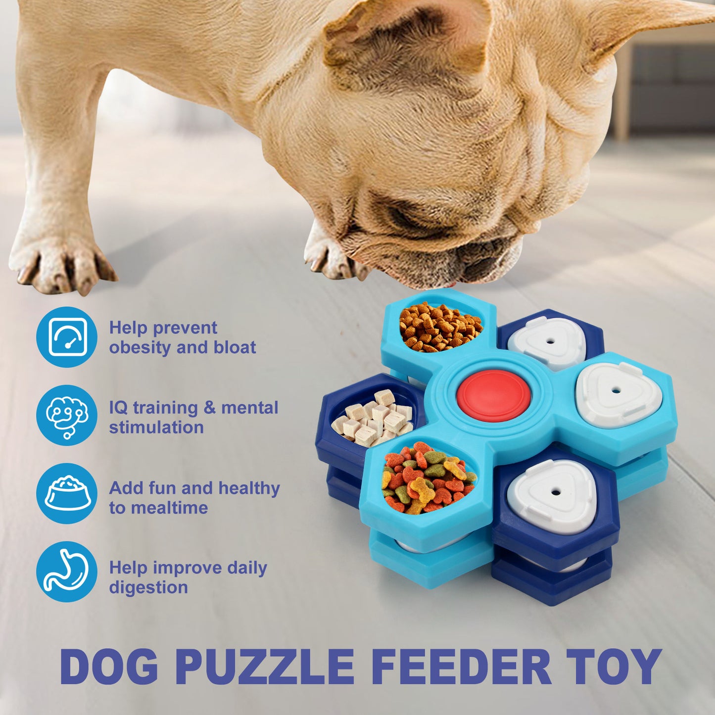 4-lagiger Puzzle-Hundenapf Rutschfester interaktiver Hunde-Puzzlespiel Napf