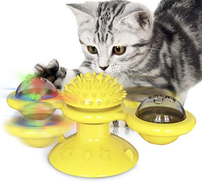 Interaktives Windmühlen-Katzenspielzeug