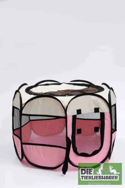 Achteckiges Haustier-Stoffzelt - Pink / L Code - Haustierzelt