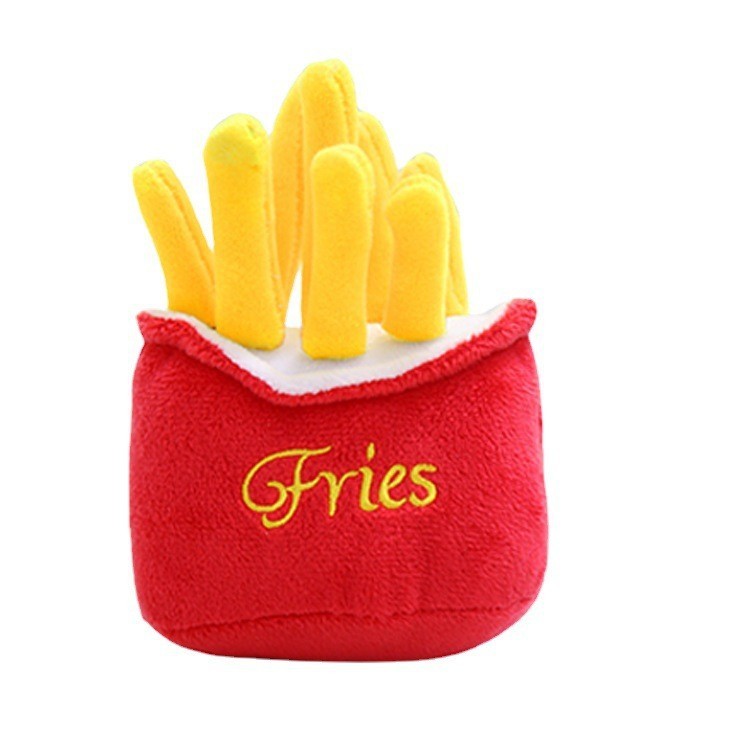 Pommes-Frites-Burger-Haustier-Plüsch-Soundspielzeug