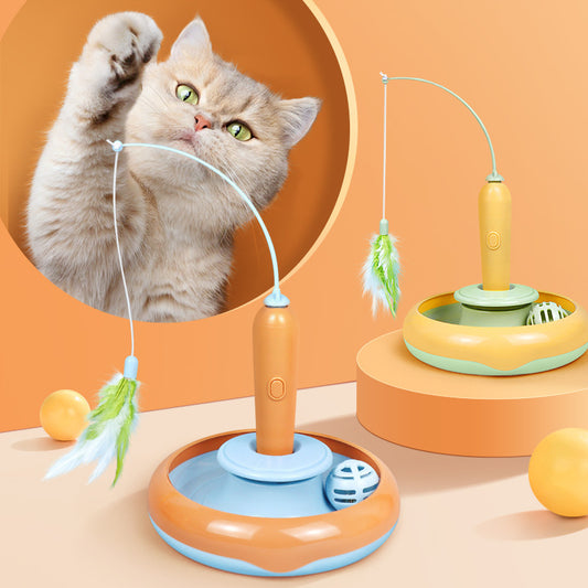 2 in 1 Katzenspielzeug mit Feder