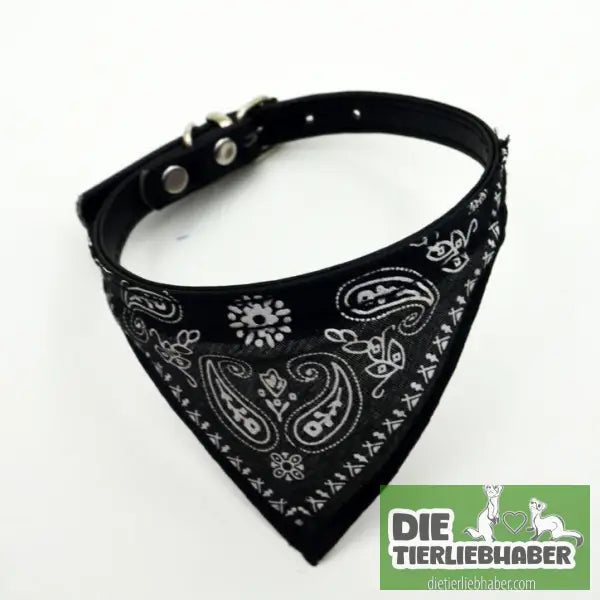 Buntes Dreieckstuch für Haustiere - Black / PU triangle scarf - Halstuch