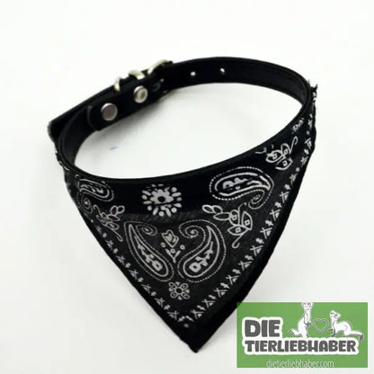 Buntes Dreieckstuch für Haustiere - Black / PU triangle scarf - Halstuch