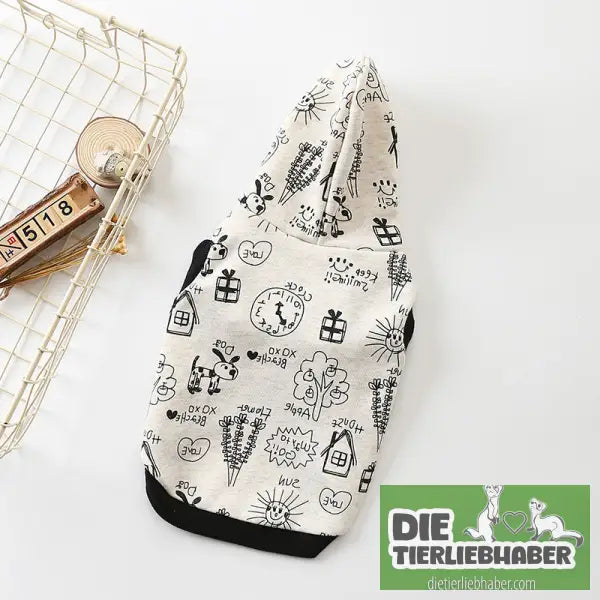 Cartoon Kapuzenpullover - Beige / 2XL - Hunde und Katzenkleidung