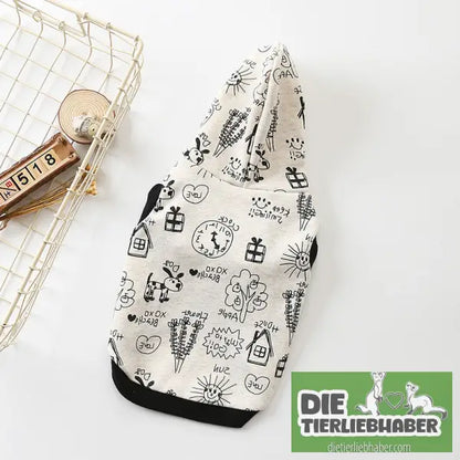 Cartoon Kapuzenpullover - Beige / 2XL - Hunde und Katzenkleidung