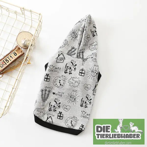 Cartoon Kapuzenpullover - Grey / 2XL - Hunde und Katzenkleidung