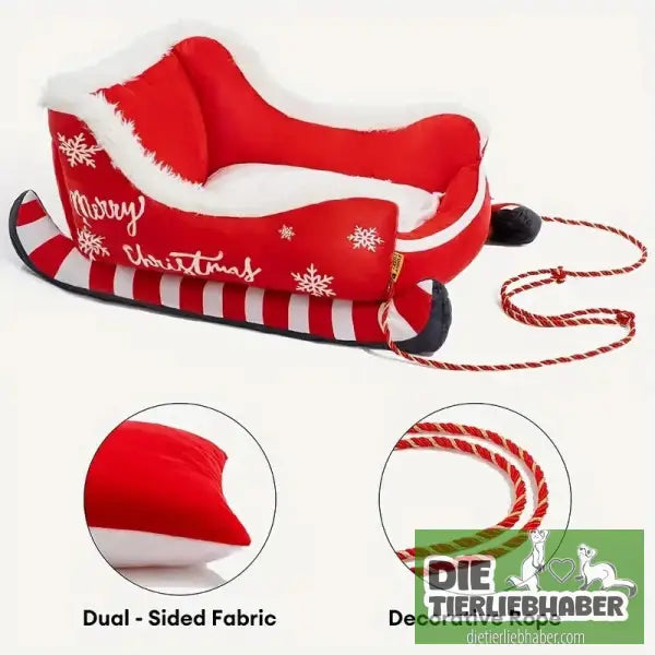 Cooles Hundekörbchen im Schlittendesign - Flauschiger Liegeplatz für Hund Katzen F