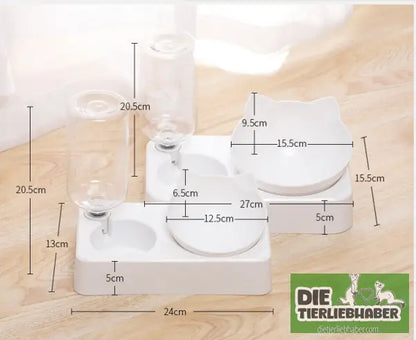 Doppel-Automatiktrinknapf - White 24X13CM - Haustier Zubehör
