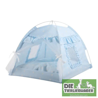 Einfaches und faltbares Outdoor-Zelt für Haustiere - Blue lace / L - Haustierzelt