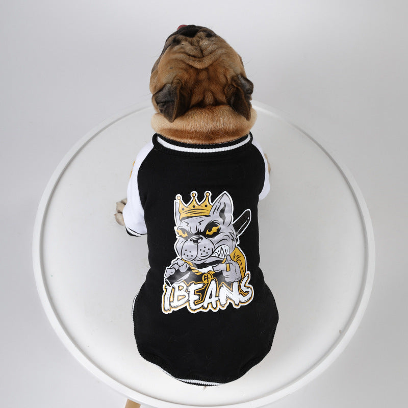 Fleecegefütterte warme Baseball-Shirt-Haustierkleidung