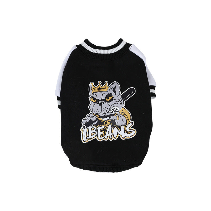 Fleecegefütterte warme Baseball-Shirt-Haustierkleidung