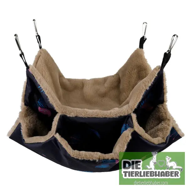Frettchen-Hängebett und für Kleintiere - Navy blue - Flauschiger Liegeplatz für Hund Katzen F